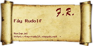Fáy Rudolf névjegykártya